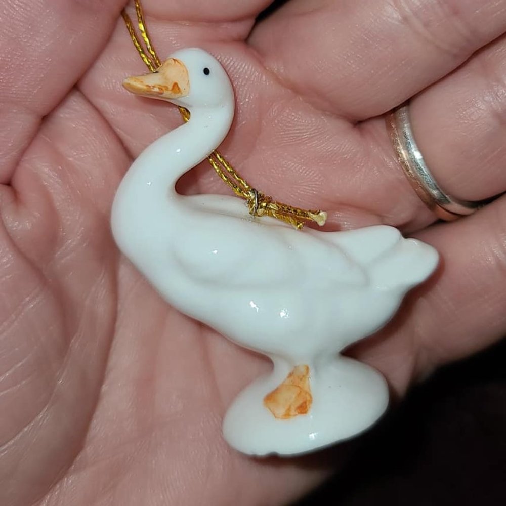 bone china christmas goose ornament